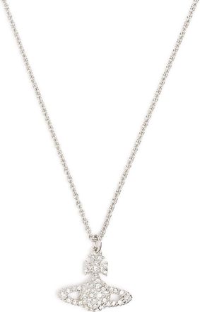 Vivienne Westwood Grace Bas Relief orb-pendant necklace - unisex - Brass/glass - One Size - Silver