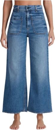 ASKK NY Womens Cropped Sailor Jeans In Blue