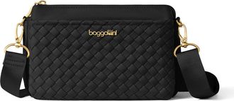 Baggallini Perry Woven Crossbody in Black Woven Twill at Nordstrom