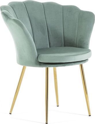 Siediti Fuori e Dentro Sillón concha terciopelo verde patas oro