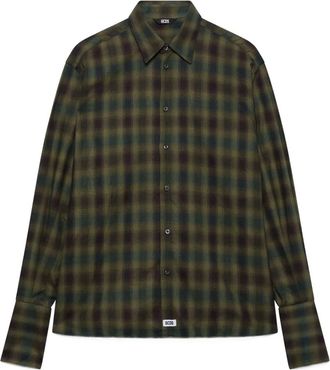 GCDS check long-sleeved top - Green