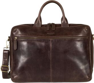 Howard London Laptop Bag Frank - Heren - Laptoptassen - Bruin - ONE Size - Leer - Tassen