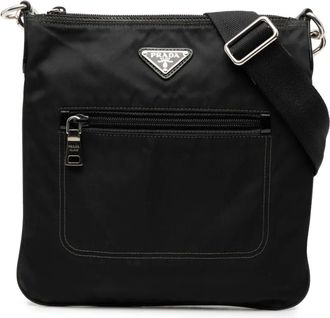 Prada Borsa a tracolla in tessuto con zip 2013-2025 - Nero