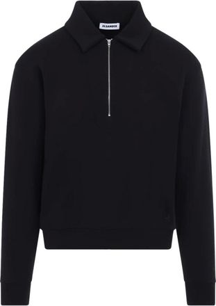Jil Sander Felpa con mezza zip - - Knitwear - Uomo - Blu - L