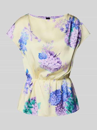 Marc Cain Blusenshirt aus Satin mit tailliertem Schnitt in Hellgelb, Gr&ouml;&szlig;e 46