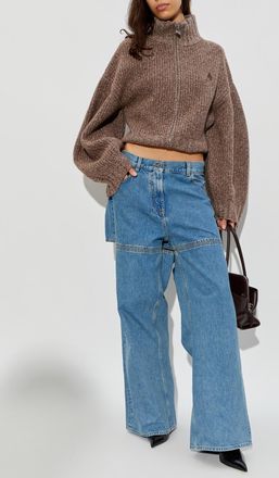 The Attico Leather Belt, Womens, Blue