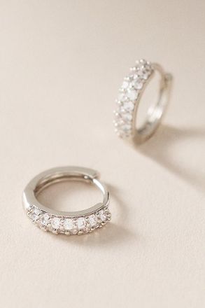 Luv AJ Baby Pave Huggie Hoop Earrings