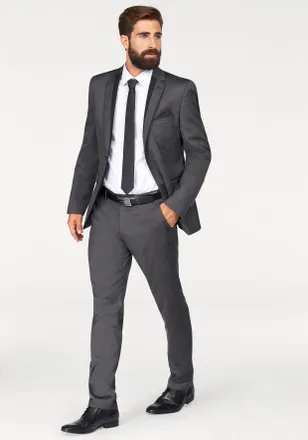 Bruno Banani Krawatte BRUNO BANANI, Herren, schwarz, Satin, Kunstfaser, leicht gl&auml;nzend, unifarben, Krawatten Krawatte, inklusive Einstecktuch