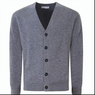 Manuel Ritz Ribbed Wool Cardigan