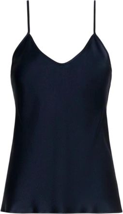 Max Mara Casual Top - Dames - Tops zonder mouwen - Blauw - S - Satijn - Tops