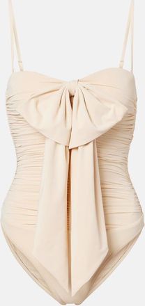 Zimmermann Como bow-detail draped swimsuit