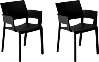 Resol Sillas Con Brazos Fiona Resol Pl&aacute;stico Negro (pack De 2)