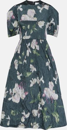 Erdem Abito midi in taffetà con stampa