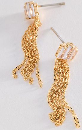 Anthropologie Crystal & Fringe Post Earrings