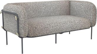MondoViro Sofá 2 plazas tapizado en tela gris 170x87 cm 74h