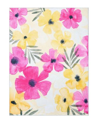 Empire Art Direct Tropical Posies Hand Washable Flowers Art Area Rug