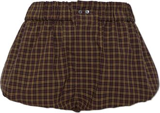 Marni Pantaloncini a quadri in cotone - - Shorts - Donna - Marrone - S