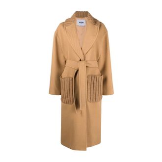 Msgm Msgm, Dames, Mantels, Bruin, Maat: L Wol