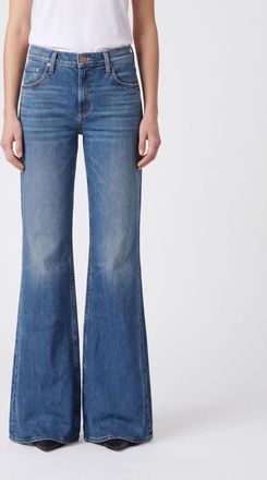 Mother Jeans The Jinx Heel a zampa con vita media in denim di cotone