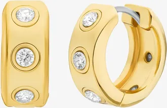Michael Kors Pav&eacute; Logo Huggie Earrings