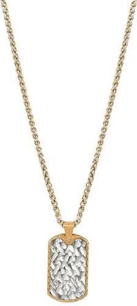 American Exchange Mens Siviglia Dog Tag Pendant Necklace in Gold/Silver at Nordstrom Rack
