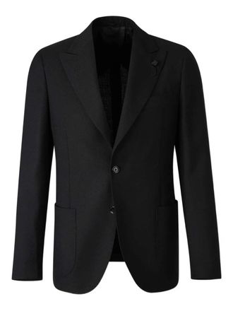Lardini two-button herringbone blazer - Black