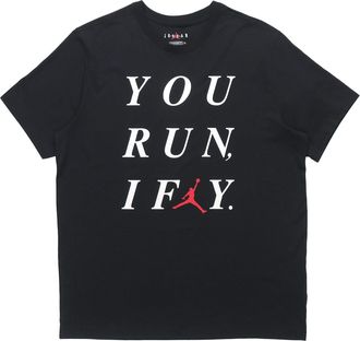 Nike Jordan Air Jordan I Fly Slogan Printing Casual Sports Short Sleeve Black CZ2956-010
