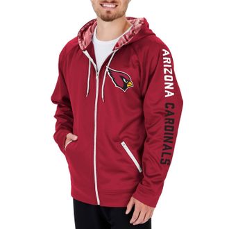 Zubaz Mens Nfl Arizona Cardinals Full Zip Camo Hoodie In Red