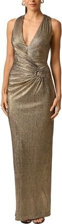 Adrianna Papell Metallic Knit Long Dress