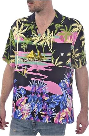 Guess Hawaiian Shirt Sandy - Heren - Korte mouwen Overhemden - Veelkleurig - 2XL - Overhemden