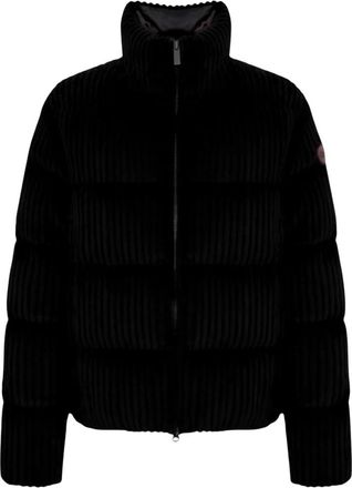 Colmar Ribbed Velvet Puffer - Dames - Trainingsjackets - Zwart - S - Polyester - Fitness
