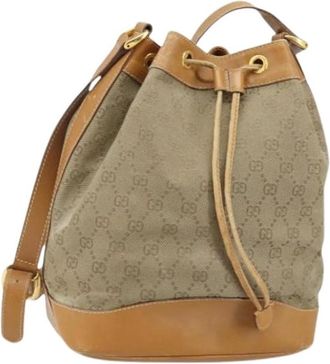 Gucci Pre-owned Canvas gucci-bags - Dames - Vintage Tas - Beige - ONE Size - Vintage