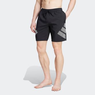 adidas Badeshorts ADIDAS PERFORMANCE BIG BARS, 8 ZOLL, Herren, Gr. XXL, N-Gr, schwarz-weiss (schwarz, wei&szlig;), Obermaterial: 100% Polyester, Badehosen Badeshor