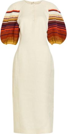 Gabriela Hearst Nomo Striped-knit Linen Midi Dress - Ivory - 42 (UK10 / S)