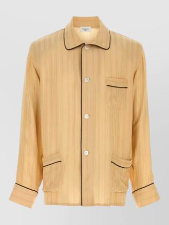 Saint Laurent striped pajama shirt jacket chest pocket