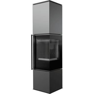 Kratki Kaminofen aus Stahl KRATKI REN/L rechts &Oslash; 150 7 kW schwarz Verkleidung mit T&uuml;rfeder
