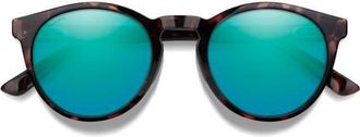Smith Westward 54mm ChromaPop Polarized Round Sunglasses in Tortoise /Opal Mirror at Nordstrom