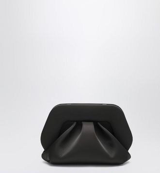 Themoirè Black satin Gea clutch bag