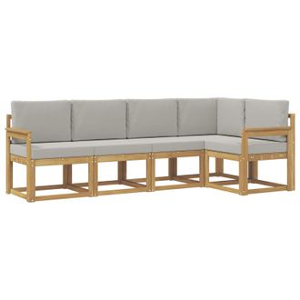 vidaXL Conjunto De Sof&aacute;s De Exterior 5 Pcs Blanco Y Gris Claro Vidaxl