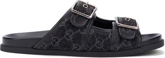 Gucci Sliders, male, Black, Size: 10 US Slide Sandal with Buckles