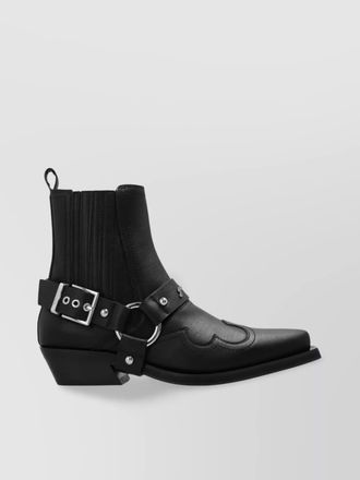 Ganni leather western chelsea boots