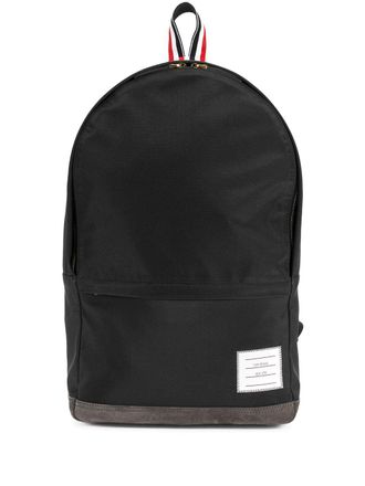 Thom Browne unstructured backpack - men - Leather/Polyester - OS - Black
