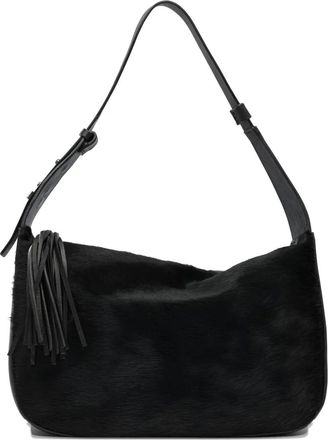 Reptiles House Borsa a spalla con nappa - Nero