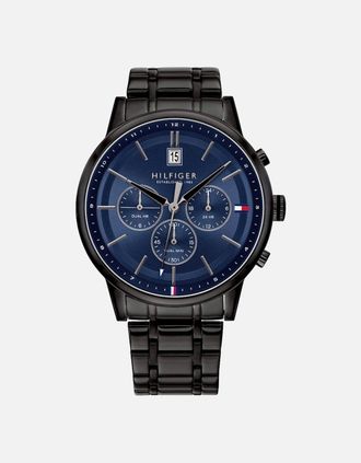 Tommy Hilfiger Mens Tommy Hilfiger 1791633 Black Chronograph Mens Watch - Blue