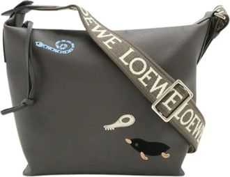 Loewe Pre-owned Cubie Crossbody Bag Small - Dames - Vintage Schoudertas - Grijs - ONE Size - Leer - Vintage