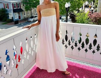 Show me your Mumu Dockside Voile Twisted Rope Maxi Dress In White