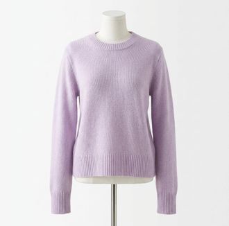 Faherty WomenS Jackson Crewneck Sweater In Ice Lilac Heather