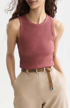 Scotch & Soda Stretch Cotton Rib Tank in Withered Rose at Nordstrom, Size X-Small