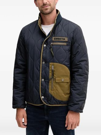 Aeronautica quilted patch jacket - Blauw