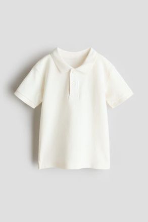 H&M Cotton Piqu&eacute; Polo Shirt in White at Nordstrom, Size 12M